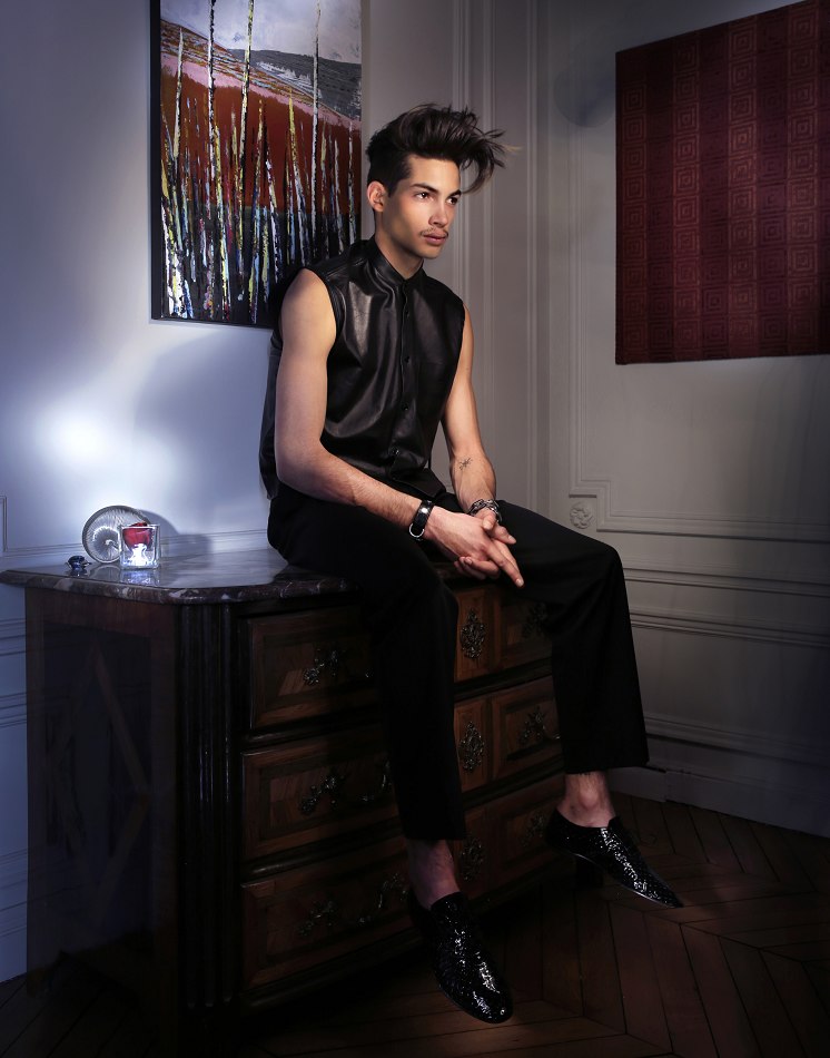 Balistarz-model-Antoine-Lorvo-portrait-shoot-in-black-clothing-for-a-party