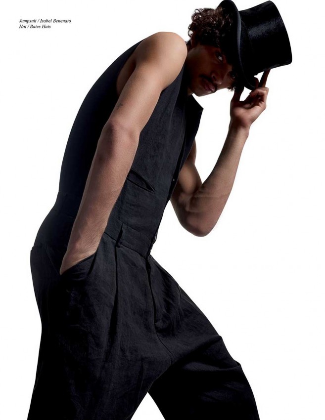 Balistarz-model-Antoine-Lorvo-portrait-shoot-in-a-jumpsuit-for-Schon