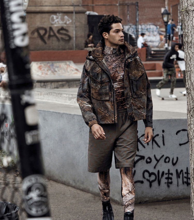 Balistarz-model-Antoine-Lorvo-portrait-shoot-in-stylish-clothing-with-graffiti