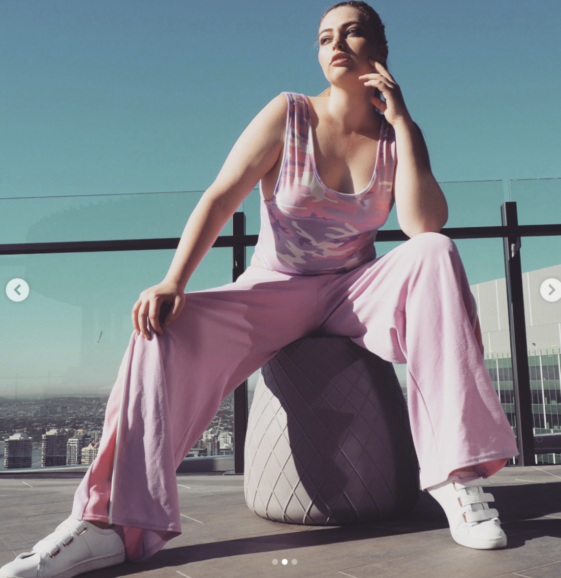 Balistarz-model-Jess-Earle-portrait-shoot-in-a-pink-casual-outfit.